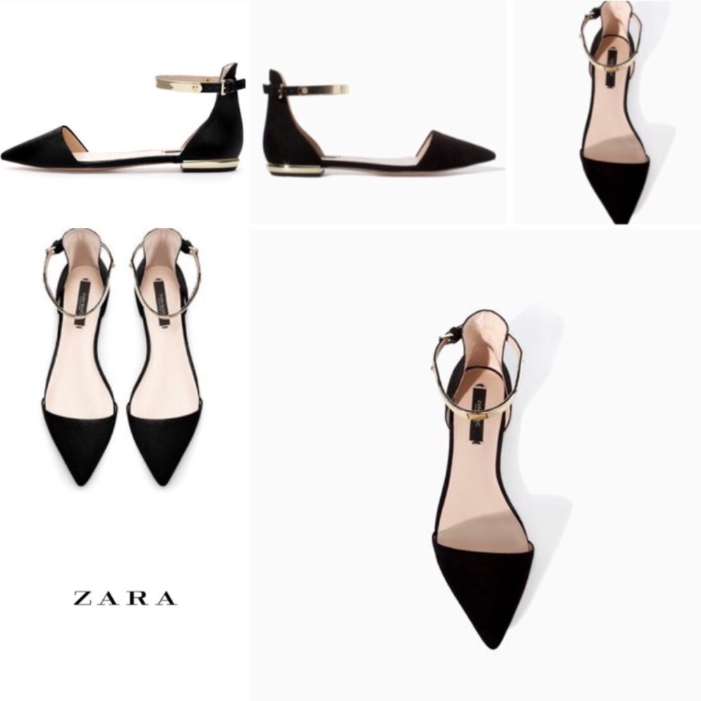 💕💕gorgeous Zara gold heeled flats 💕💕