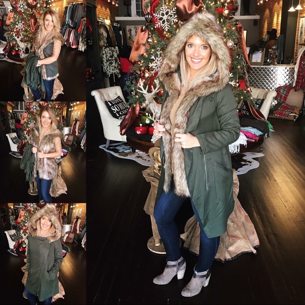 BB Dakota Gerrard Jacket with Faux Fur Trim