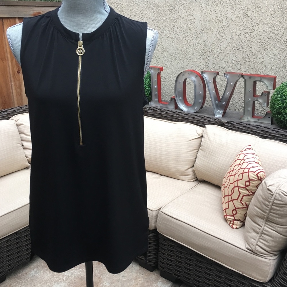 Michael Kors; Gold Zipper front, black