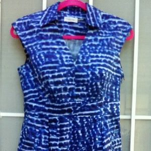 Calvin Klein size 6 Mediterranean blue water dress