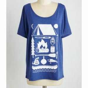 Modcloth Camp Brand Hiking and Fishing Tee