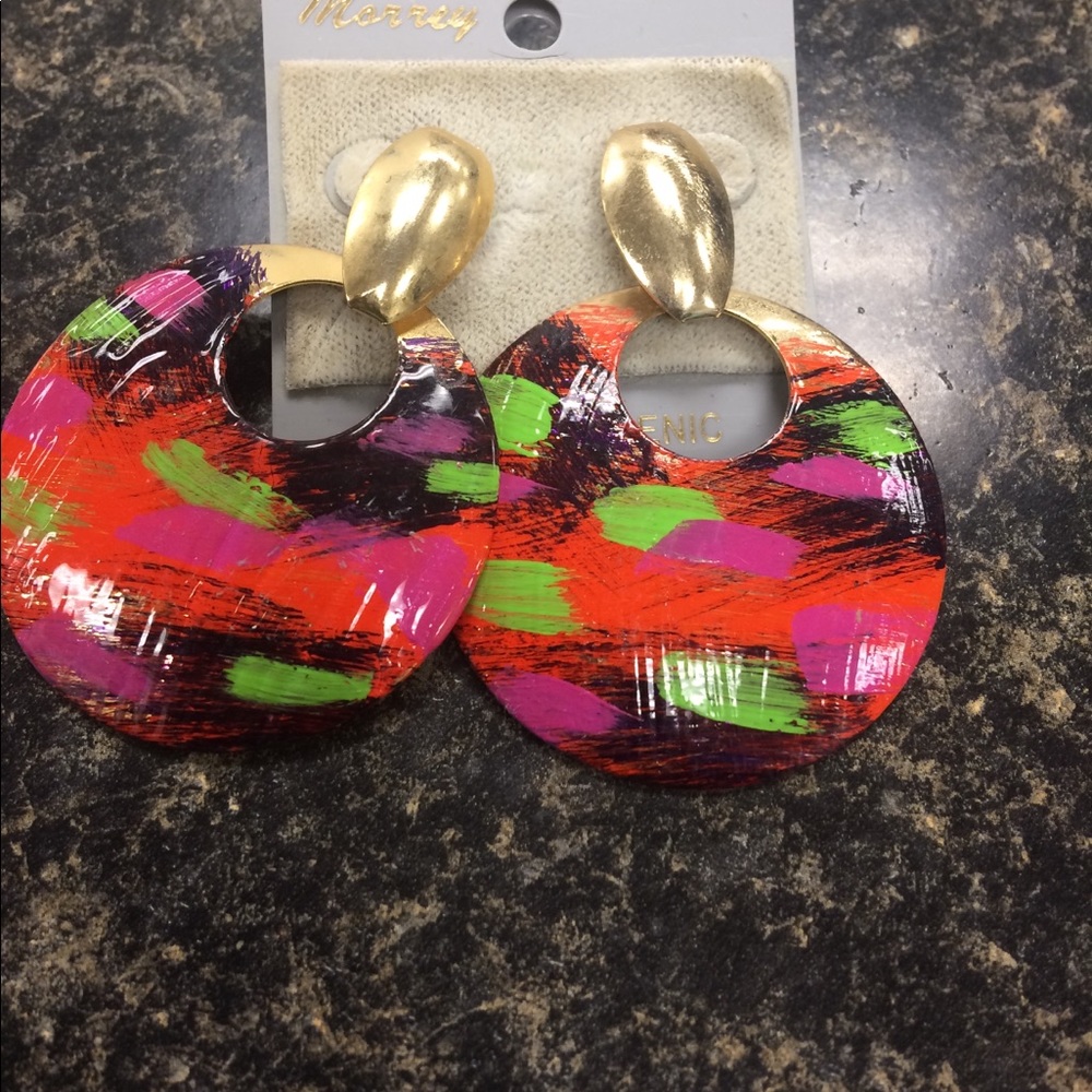 Round colorful earrings for you