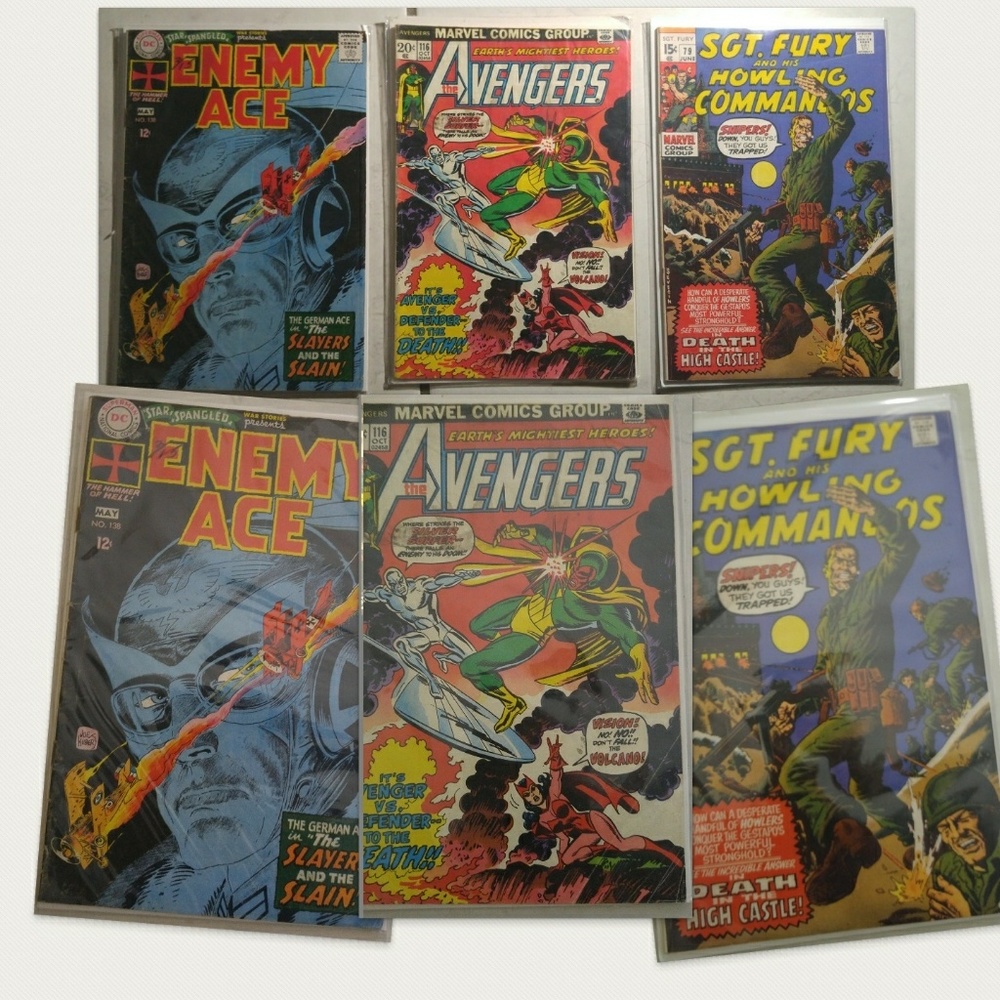 3 Classic Marvel Comics!! Avengers!! Sgt. Fury!!