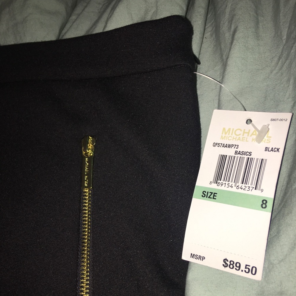 Michael Kors Black Skirt Gold Zipper Detail 8