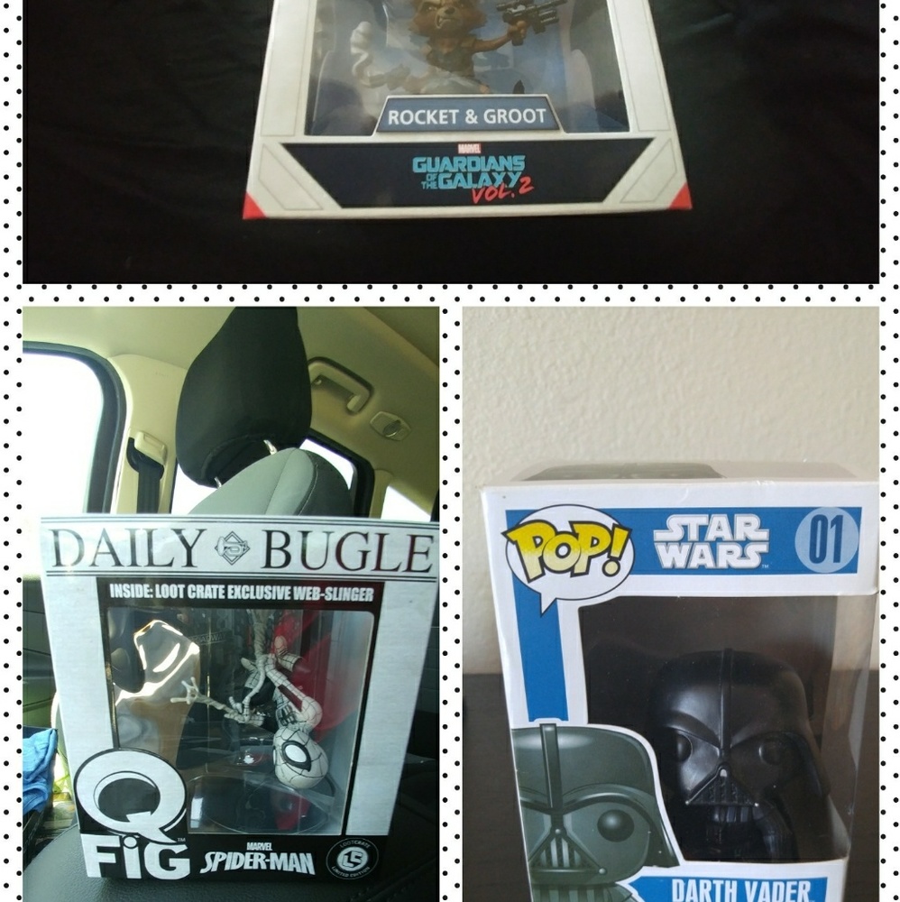 2 Lootcrate and 1 PoP Darth Vader Bobble Head..