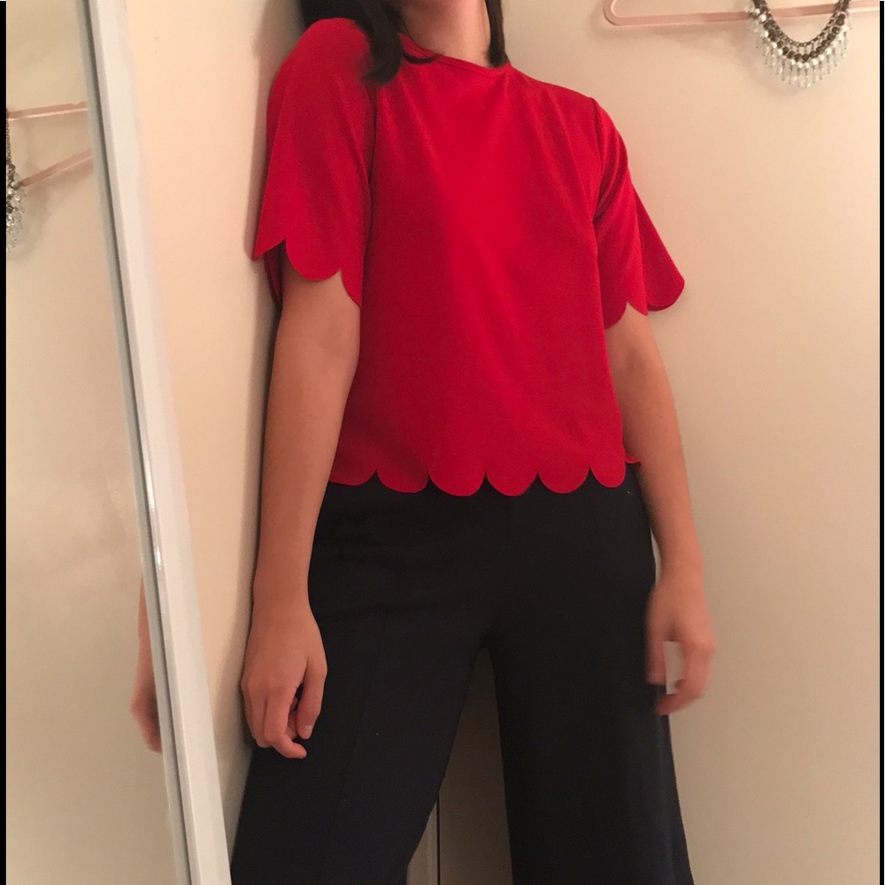 Scalloped Hem Top