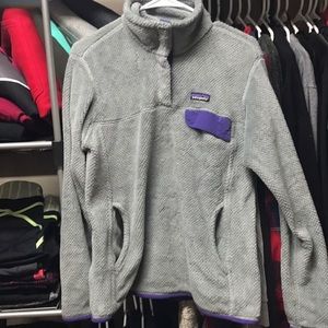 Patagonia pull over grey / purple