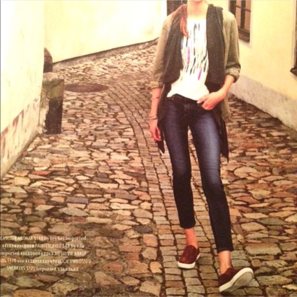 Red/Black Cheetah Print Sneaker Loafer Flats - Picture 7 of 8