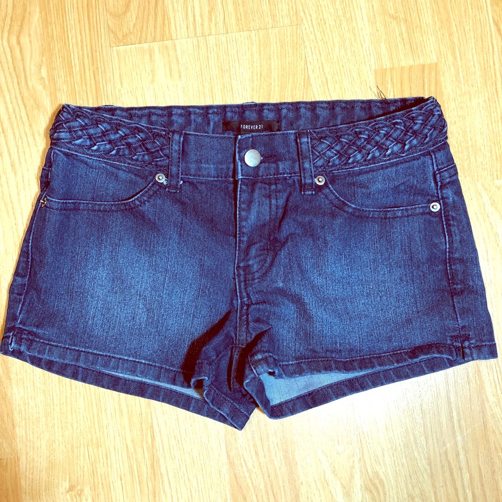 ❌ 5/$20 Braided waistband f21 blue jean shorts