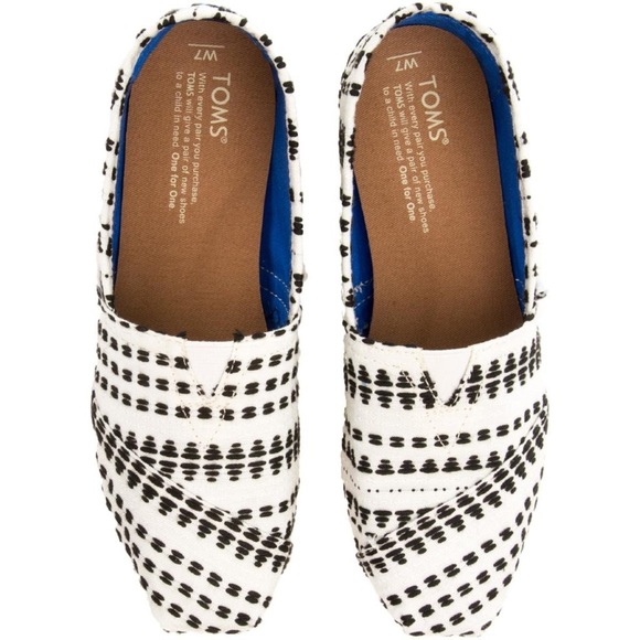 Toms Shoes - BNIB TOMS – Black/White Geo Stitch Woven Flats