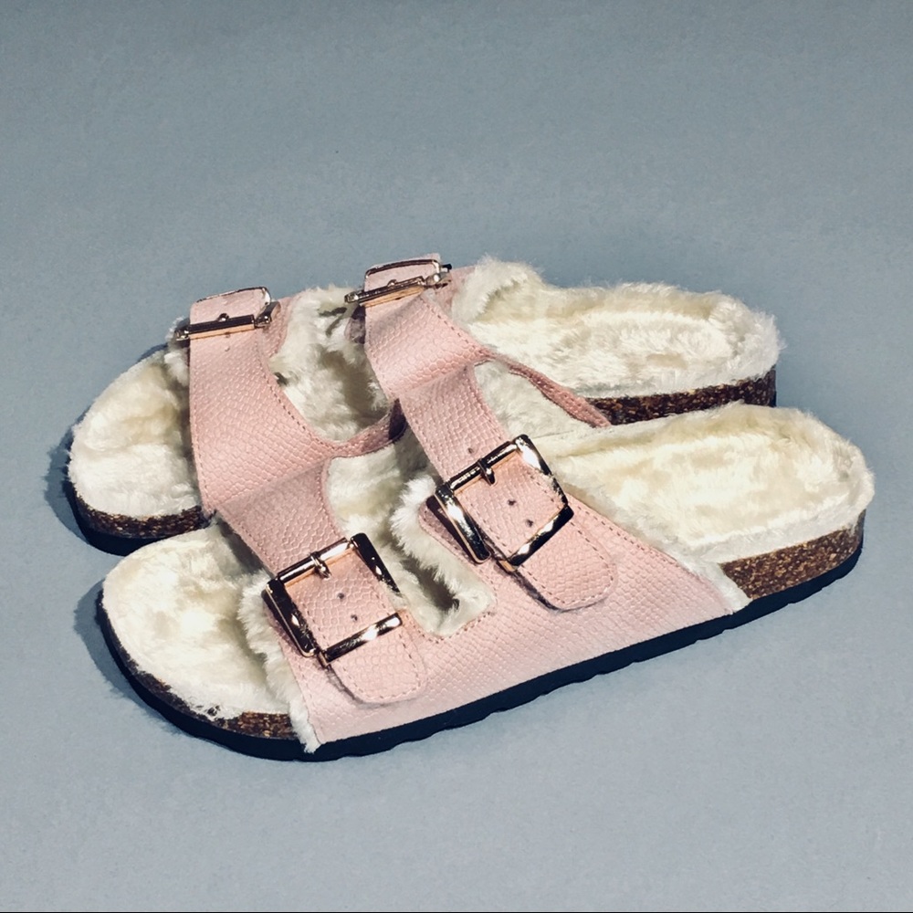 πFaux Fur Slides- double straps sandals. NWT - Picture 4 of 5