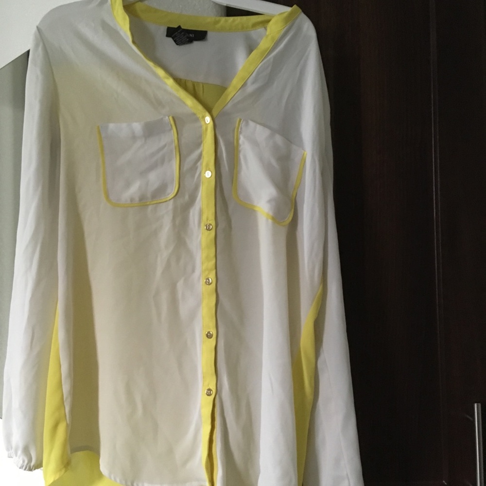 Yellow and white shirt