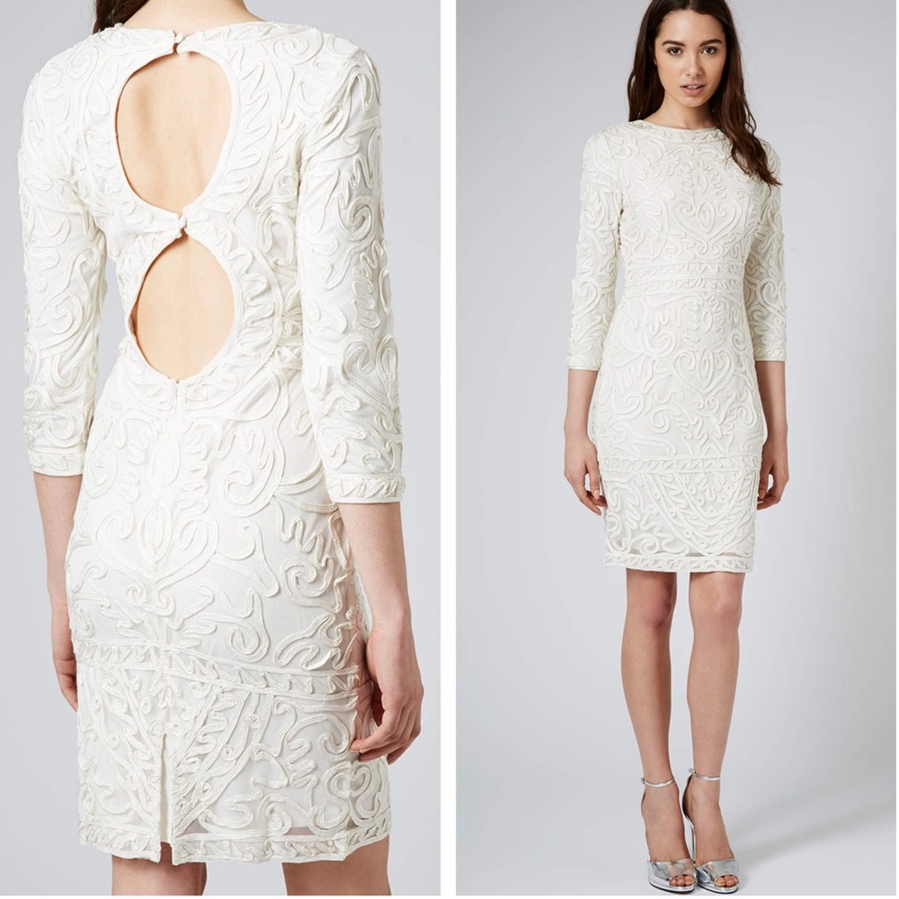 Topshop Cornelli Lace Embroidered Keyhole Dress