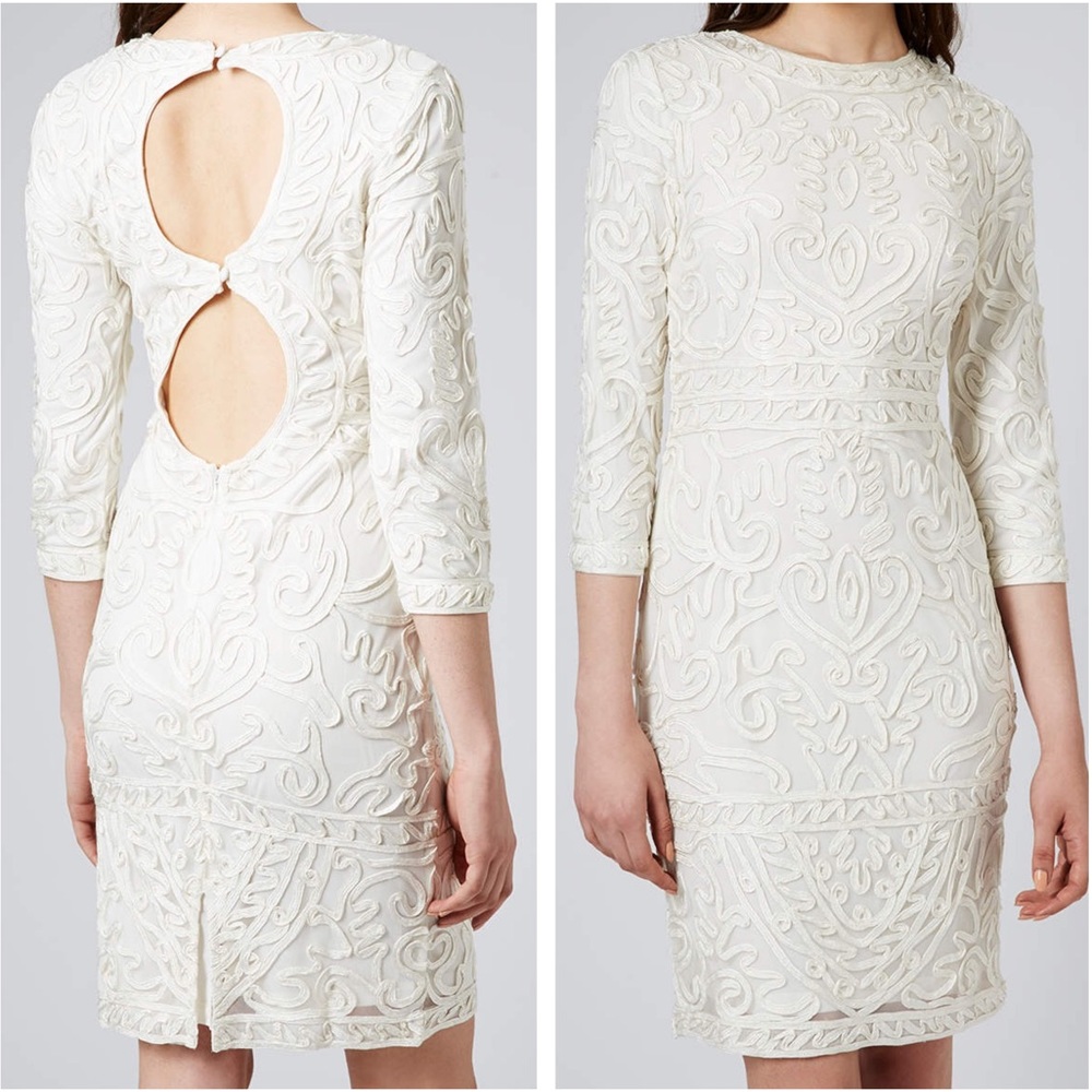 Topshop Cornelli Lace Embroidered Keyhole Dress