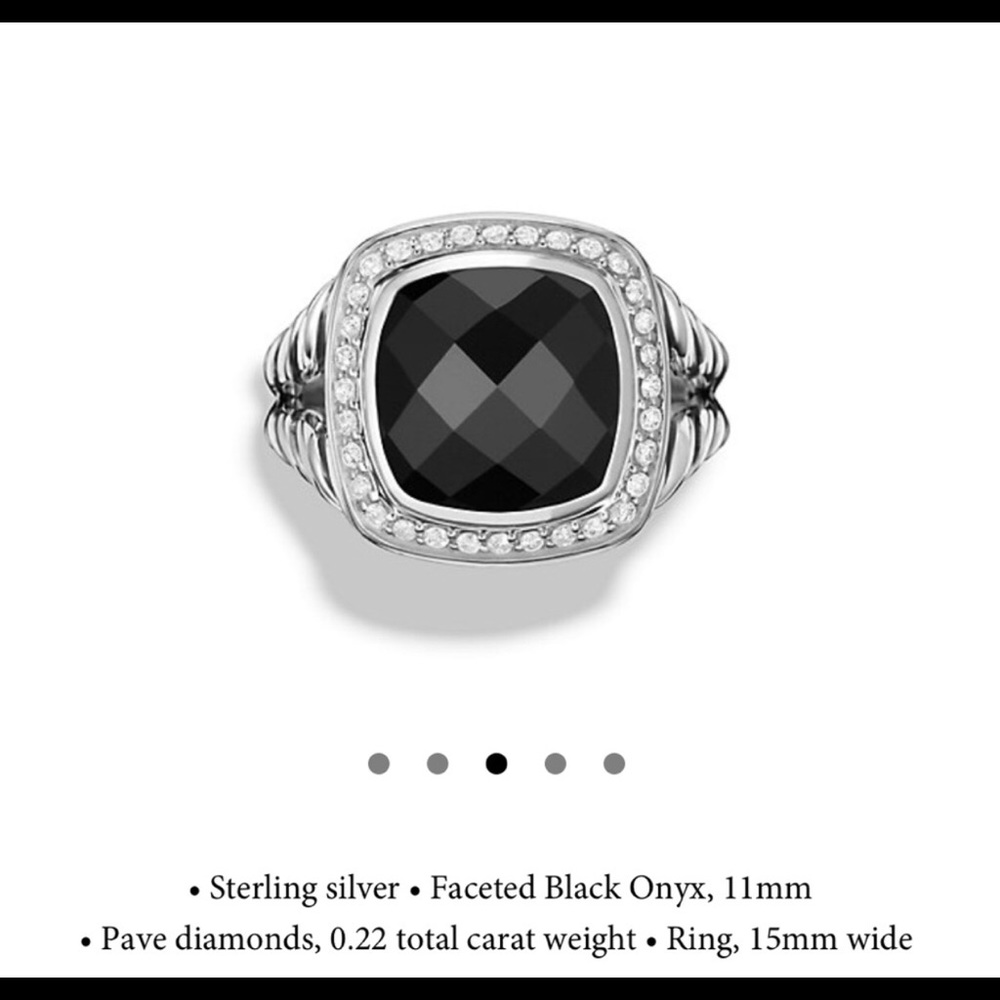 David Yurman Albion Ring: Black Onyx&Diamonds,11mm