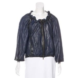 [Theory] distressed leather jacket