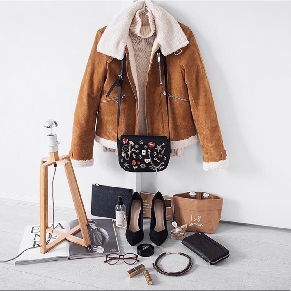 Zara Suede Aviator Jacket