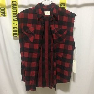 FEAR OF GOD cut off flannel