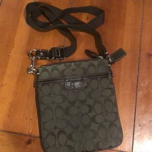 Hunter Green Coach Signature Crossbody Bag
