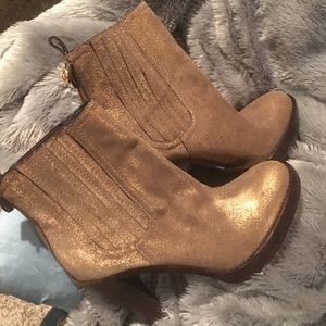 Tory Burch goldish boots