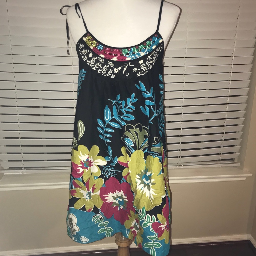 Adjustable, floral sundress.