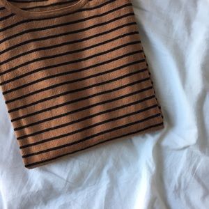 Copper Striped Crewneck Sweater