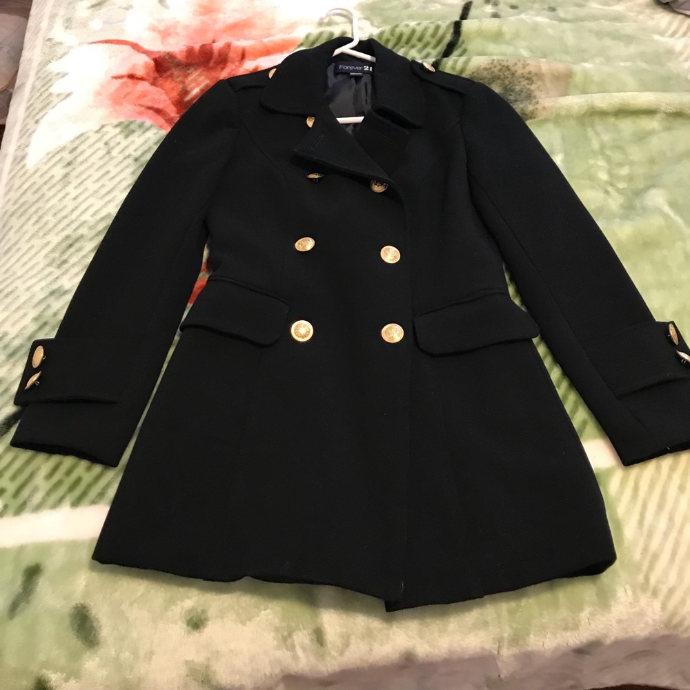 SOLD!Forever 21 women’s black coat small