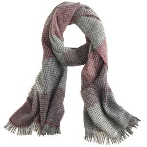 Jcrew Patchwork grid scarf red grey