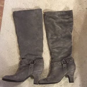 Gray suede Aerosoles, leather slouchy boots sz 10