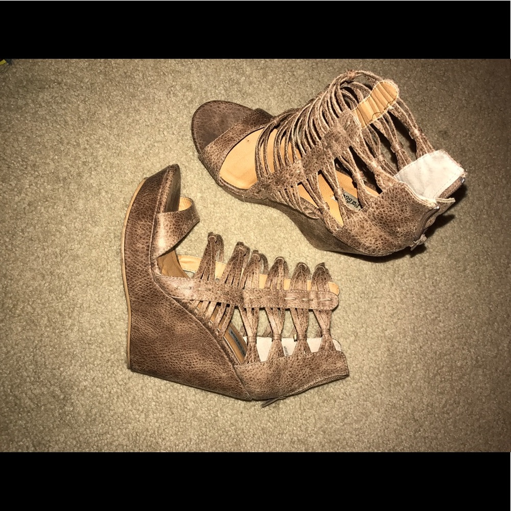 Brown leather heels!