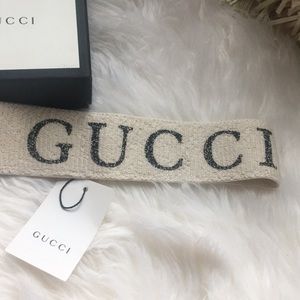Cream Gucci Runway Logo Headband