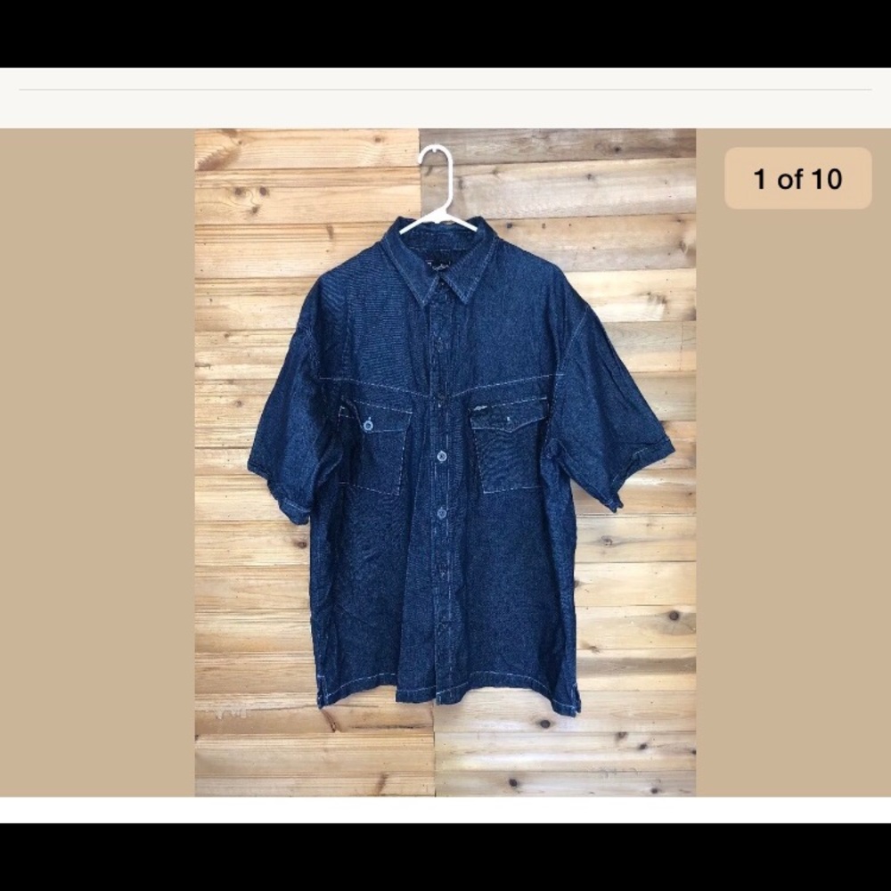 Karl Kani button up denim shirt hip hop