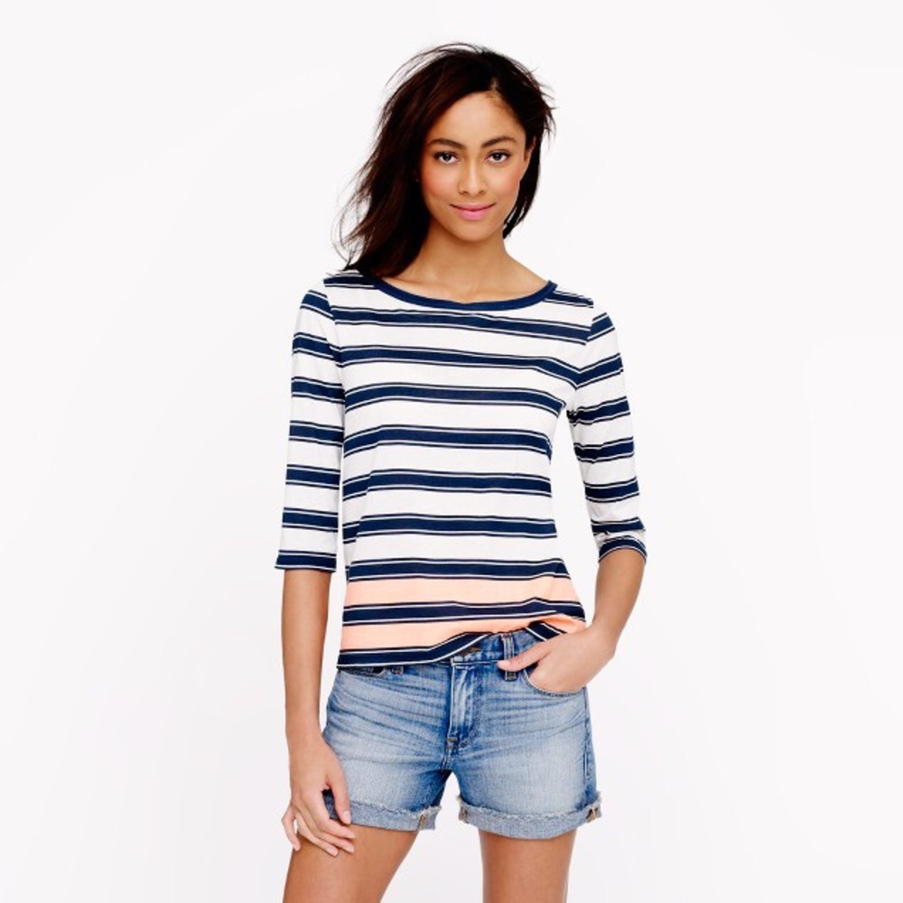 J. Crew Stripe Engineer Tee Top