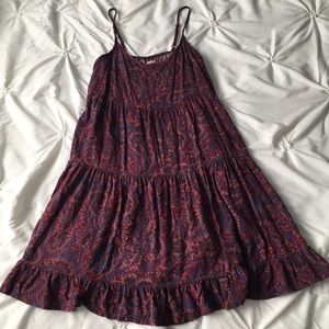 Mossimo Supply Co Paisley Maroon & Navy Mini Dress