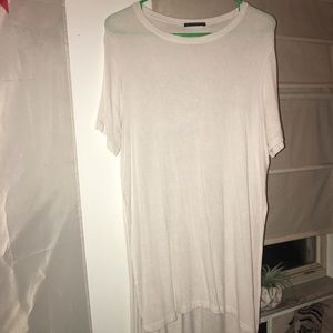 Brandy Melville white high low open shirt