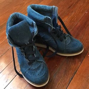 Royal blue Jeffrey Campbell wedge sneakers size 10