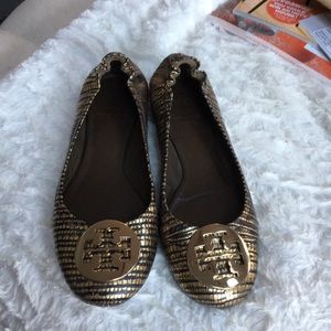 Tory Burch Gold Flats