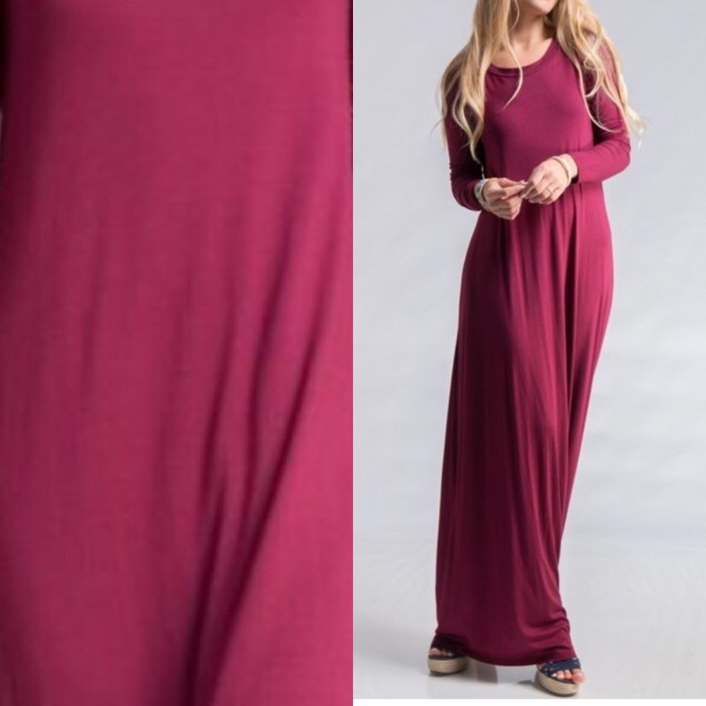 Black Long Sleeve Maxi Dress - Picture 4 of 7