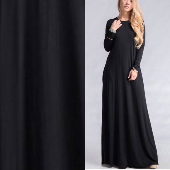 Fashionomics Dresses & Skirts - Black Long Sleeve Maxi Dress