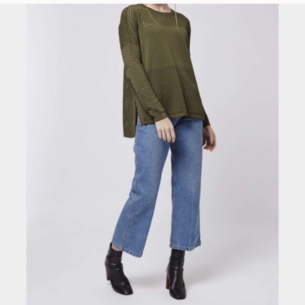 Topshop paneled top. Army green