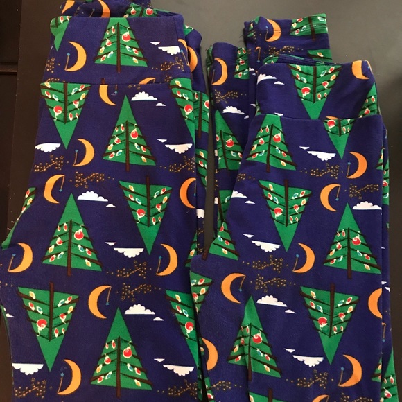 Lularoe Christmas Leggings Mommy & Me Set - Picture 1 of 5