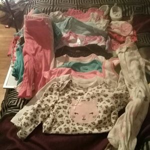 Lot of 30 0-3 Month Baby Girl Clothes