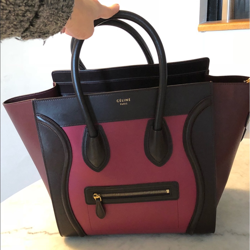 Celine luggage tote - burgundy and magenta - Picture 1 of 3