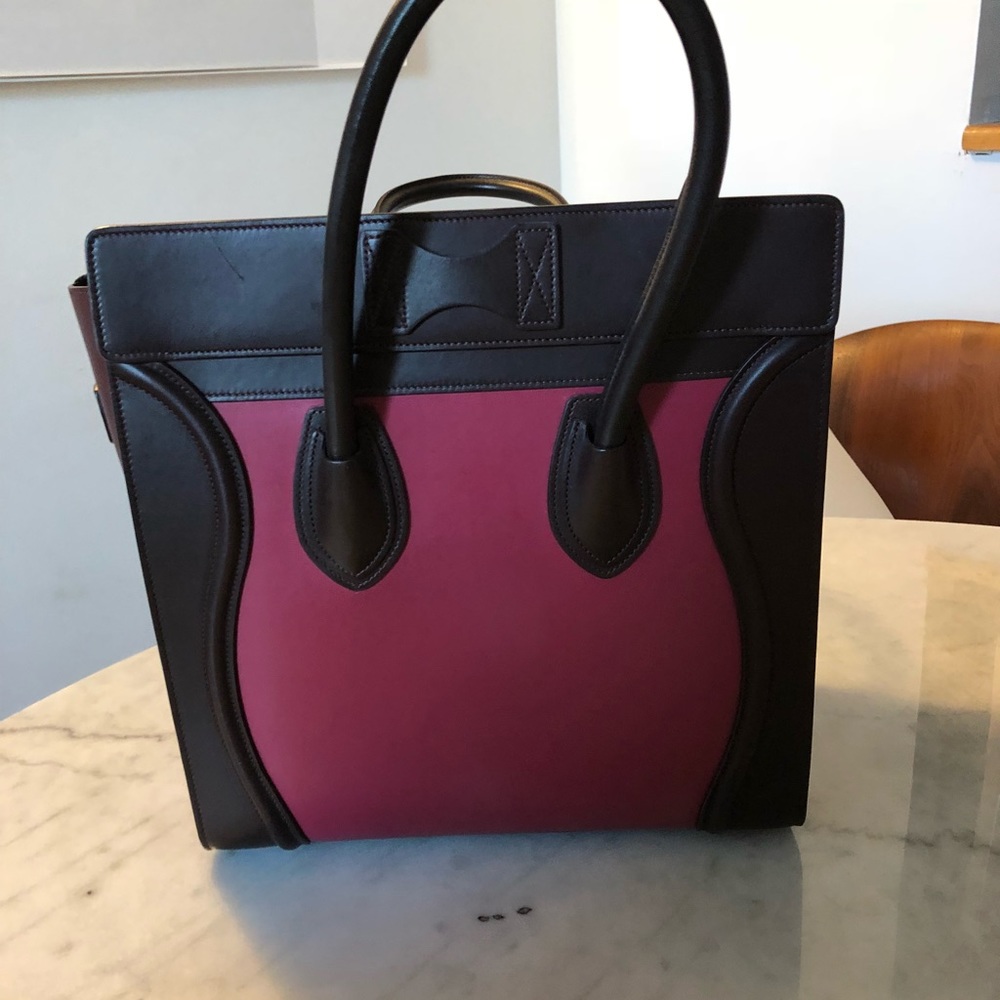 Celine luggage tote - burgundy and magenta - Picture 3 of 3