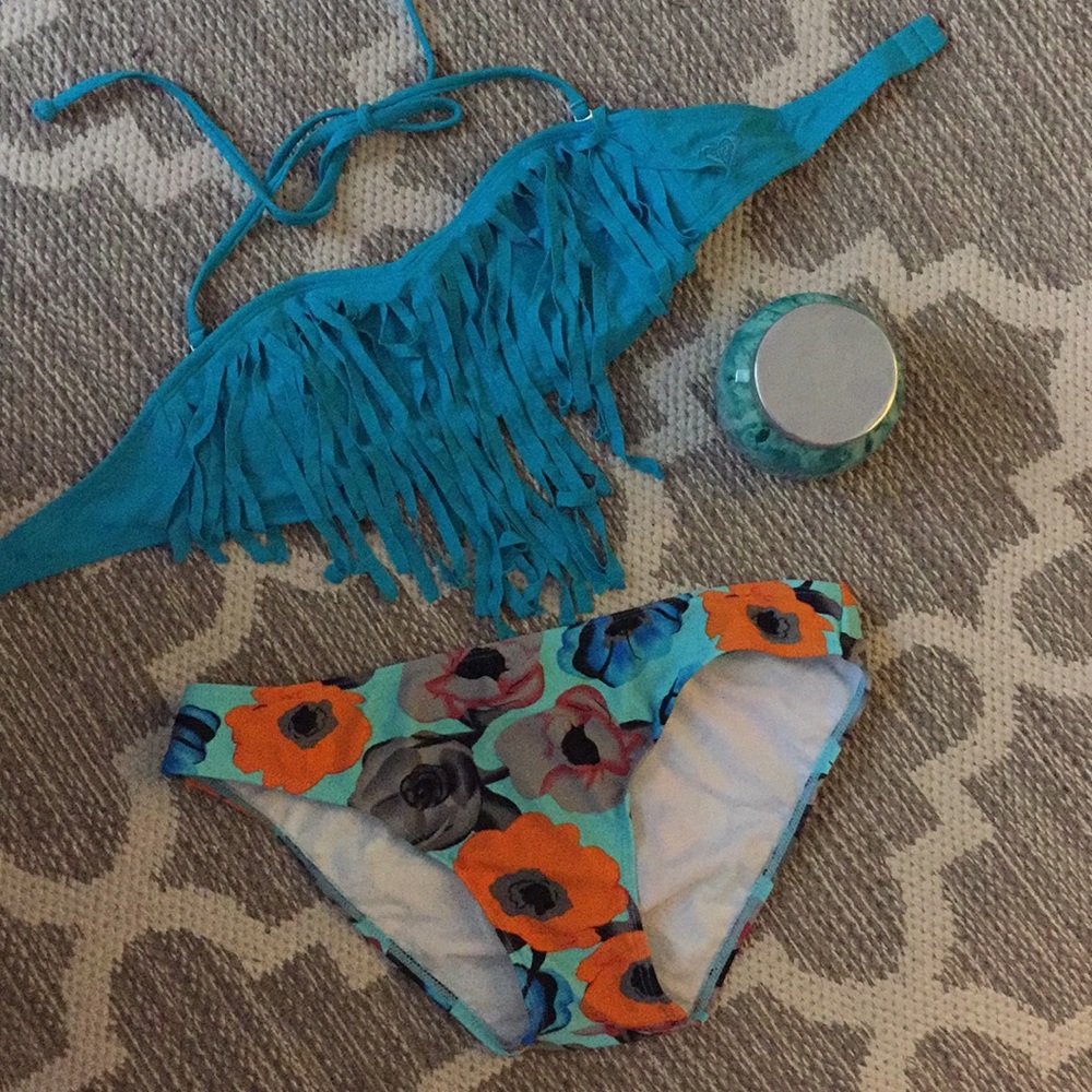 ROXY fringe bikini top
