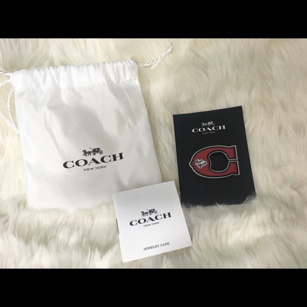 Brand New Coach "C New York" Pin Red enamel