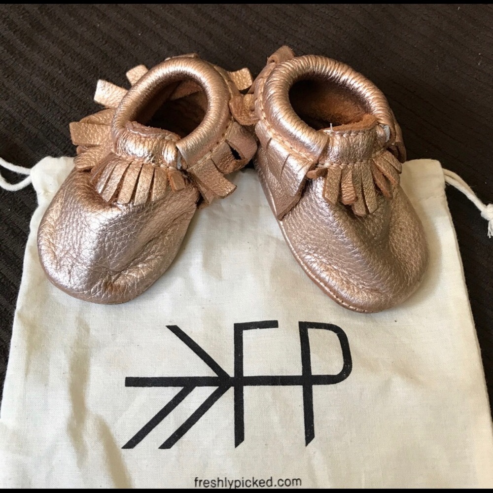Freshly Picked Rose Gold size 2 moccasins