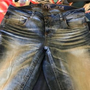 Acid wash Buckle Black jeans