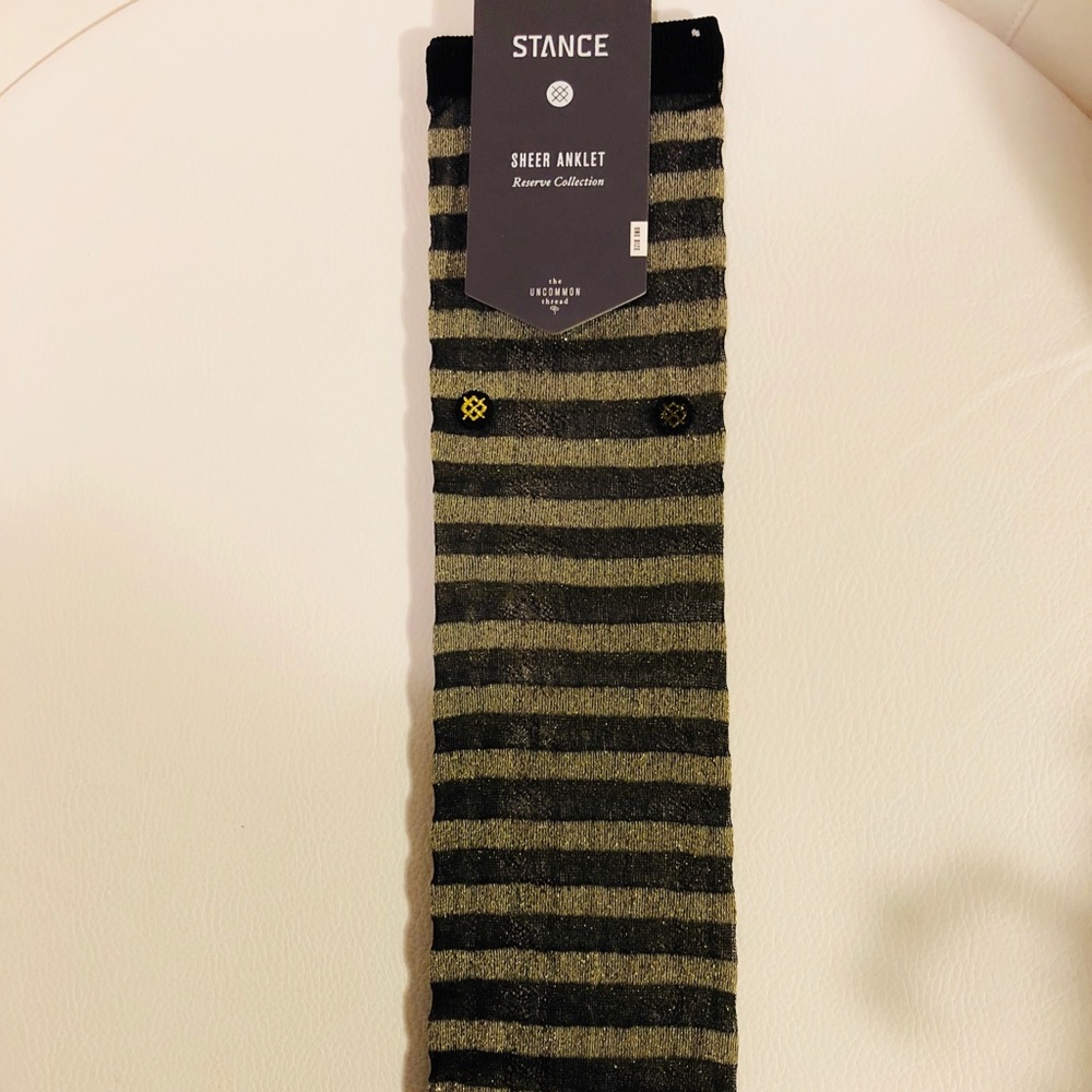 🧦Stance black gold sheer anklet NWT
