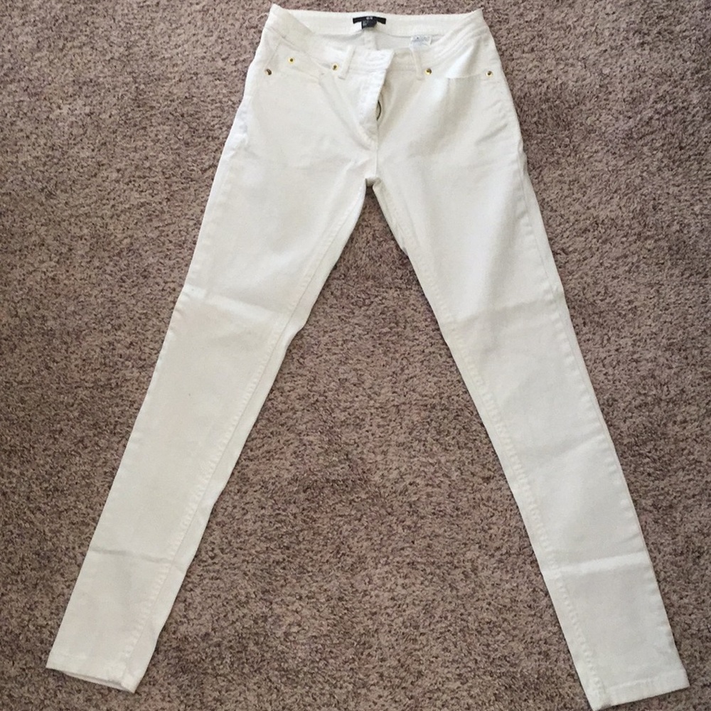 H&M White Skinny Stretch Jeans